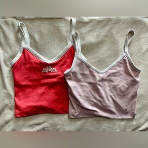Gilly Hicks Coral and Light Pink Camisoles